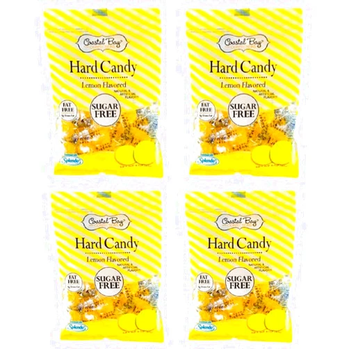 Coastal Bay Confections Hard Candy, Lemon-flavored, Sugar Free,12 Ounces, 4-pk