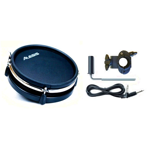 Silverline Audio Alesis Command 8 inch Mesh Drum Pad with Clamp and Silverline Audio 10ft Trigger Cable Bundle [Compatible with Roland/Yamaha/Simmons/Ion]