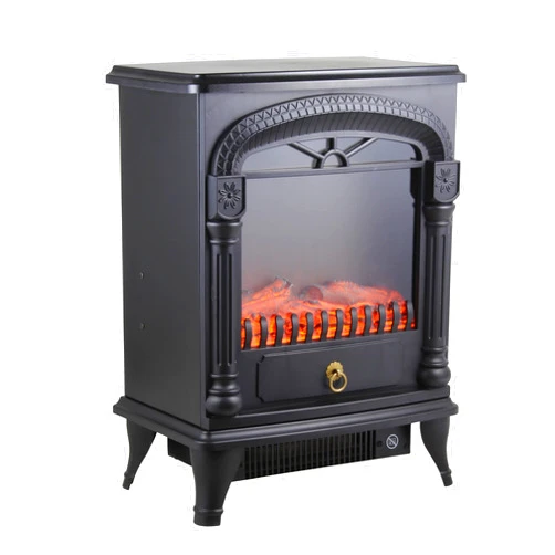 Comfort Zone Electric Fireplace Space Heater, Traditional Warm Stove Style, Realistic 3D Flame Effect, Adjustable Thermostat, & Overheat Protection, Ideal for Home, Bedroom, & Office, 1,500W, CZFP4