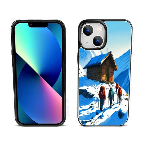 SHENCANG BLUE Card Wallet Phone Case for iPhone 13 with Hiker-BT30 Design - Kickstand - Secure Magnetic Closure - Multiple Card Slots and Cash Pocket