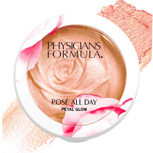 Physicians Formula Rosé All Day Highlighter Blush Face Powder, Shimmer Petal Glow, Pink Soft Petal, Dermatologist Tested, Clinicially Tested