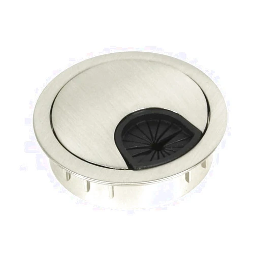 Contempo Living Inc Kingsman Round Series 3-1/2 in. Diameter Brushed Nickel Finish Wire Cable Furniture Grommet with Cover (2-Pack)