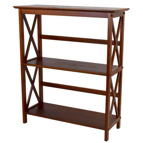 Casual Home Montego 3-Shelf Bookcase-Walnut