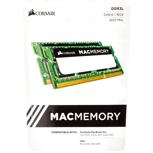 Corsair CMSA16GX3M2A1600C11 Apple Certified 16 GB (2x8 GB) DDR3 1600MHz (PC3 12800) Laptop Memory 1.35V