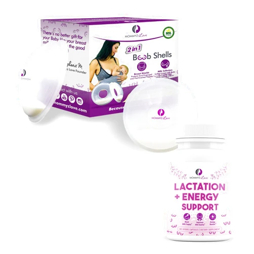 Mommyz Love Ultimate Breastfeeding Essentials Bundle: Breast Milk Collection Cups + Lactation Supplement for Increased Breast Milk, Nipple Relief, and Postpartum Recovery and Enhance Nursing Experience