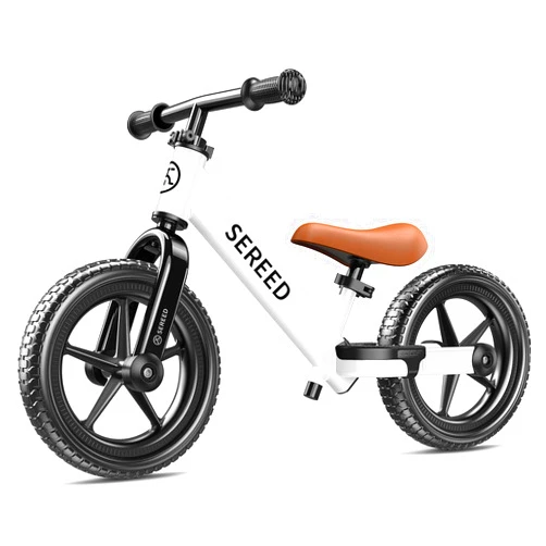 SEREED Toddler Balance Bike 2 Year Old, No Pedal Kids Bicycle Toys for 2-5 Years Old, Tool-Free Adjustment, Customize Plate with Stickers, Gift for 2-3 Boys Girls (White)