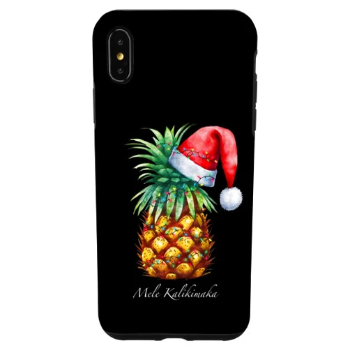 Mele Kalikimaka Christmas Tree Lights Xmas Shirt iPhone XS Max Mele Kalikimaka Christmas Pineapple Tropical Hawaiian Xmas Case