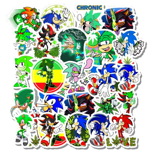 Philevathan 23 Pcs Stickers Pack Sticker Funny Wall Sonic Aesthetic The Vinyl Hedgehog Colorful Stoner Waterproof 23 Decal for Bike Water Laptop Bottle Car Luggage Guitar Skateboard Bumper