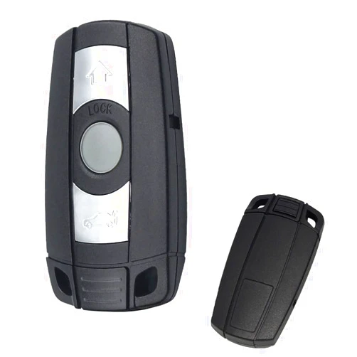 Olivine Auto Remote Car Key Shell for BMW 3 5 Series BMW X5 BMW X6 BMW Z4 Key Cover Fob with Uncut Blade 3 Buttons Replacement Key Case, Black
