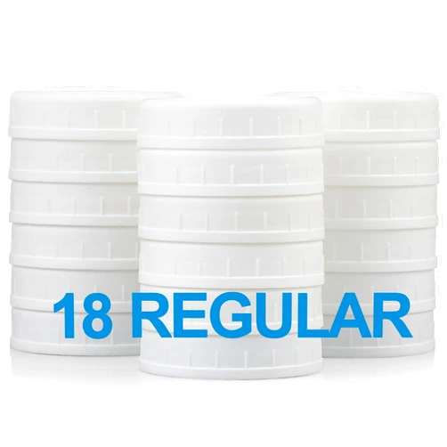AOZITA [18 Pack] Plastic REGULAR Mouth Mason Jar Lids for Ball, Kerr and More - White Plastic Storage Caps for Mason/Canning Jars - Dishwasher Safe & Food Grade