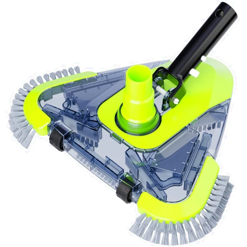Sepetrel Upgrade Pool Vacuum Head with Wheels & Side Brushes, Universal Rotatable Hose Adapter,Weighted Triangular Shape, for Inground/Above Ground Swimming Pools,Sepetrel