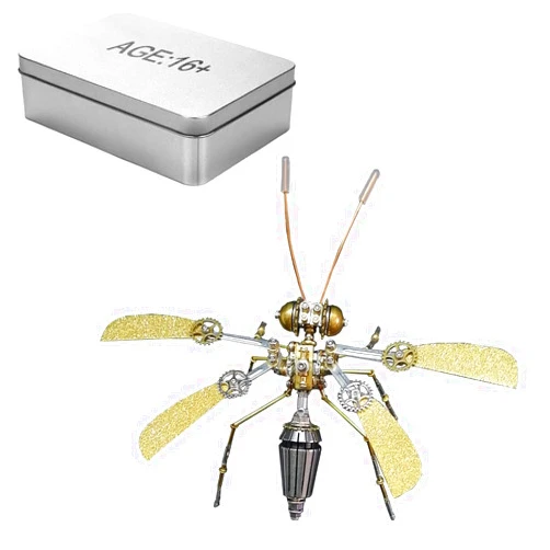 YounggDiy 3D Metal Puzzles Kit for Adult, Mechanical 3D Steampunk Metal DIY Assembly Insect Toy (Kit Version/234PCS)