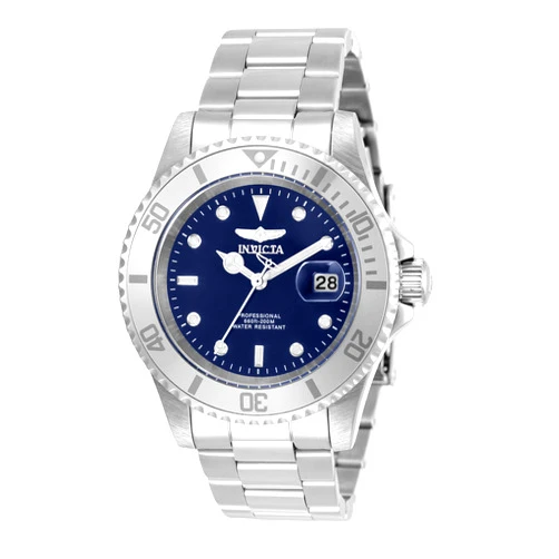 Invicta 40mm Men's Pro Diver Blue Dial Silver Tone Stainless Steel Watch 34023