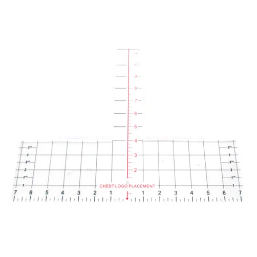Colini Left Chest Logo Placement Ruler Guide - Acrylic Precise Tshirt Ruler Tool Guide for Embroidery Logos T-Shirt Measurement Tool Alignmen Left Chest Logo Pocket for Cricut, Heat Press