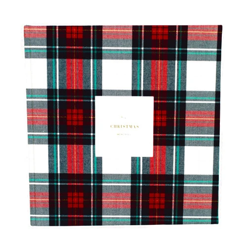 Promptly Journals, Our Christmas Memories: A Family Traditions Keepsake (Tartan, Red, Fabric) | 30-Year Christmas Journal | Traditions Christmas Journal | Family Gifts