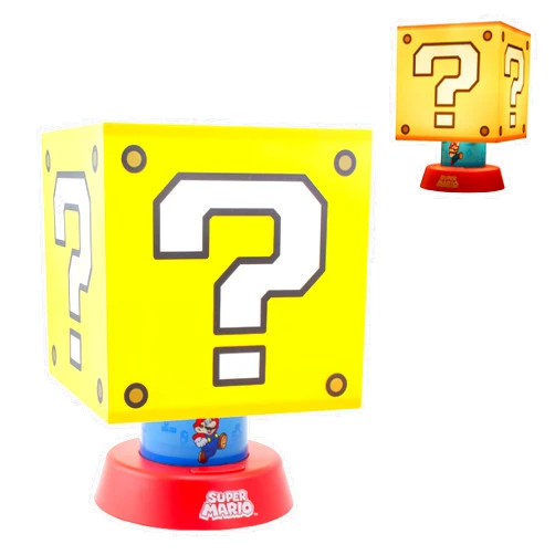 Paladone Super Mario Icon Lamp with 3 Brightness Settings and Auto Shut Off, Nintendo Game Merchandise and Themed Bedside Decor for Kids