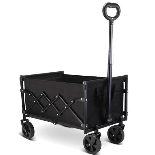 GUDNYCE Heavy Duty Folding Utility Cart with Wheels, Black
