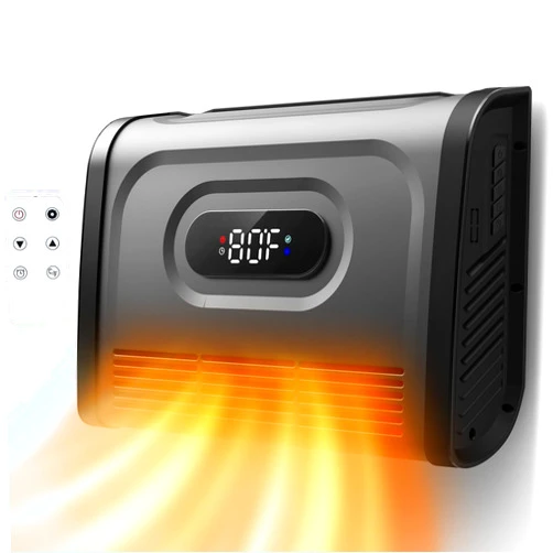 Air Choice Floor & Wall Heater, 1500W Space Heater with Adjustable Thermostat, Quiet, Quich Heat Bathroom Electric Heater with Remote, 12 Timer, 4 Modes, Portable Heater for Indoor Use, Home, Bedroom
