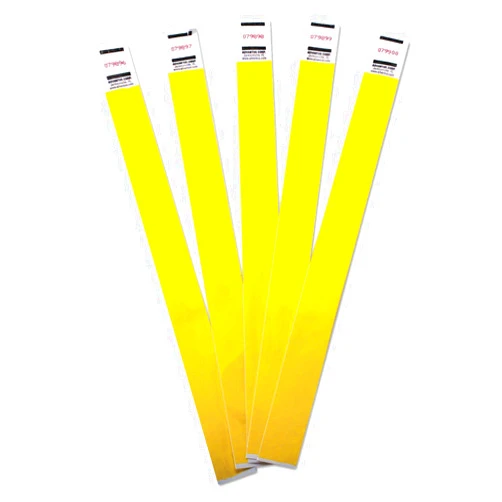 Advantus 75512 Crowd Management Wristbands, Sequentially Numbered, 10 x 3/4, Yellow, 500/Pack