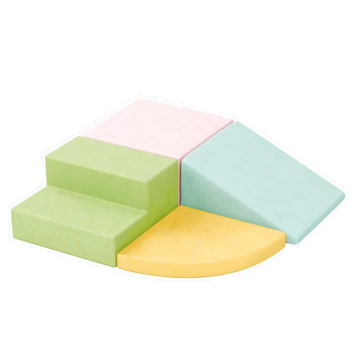 TOLEAD Soft Foam Climbing Blocks Set – Large 4 Pcs Colorful Modular Crawling & Sliding Play Toys for Toddlers, Lightweight Foam Playset Promotes Movement Skills (Pink)