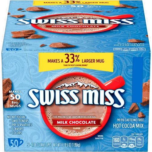 Swiss Miss Hot Cocoa Mix, Regular (SWM47491) (2 Pack 50 Packets/Box)