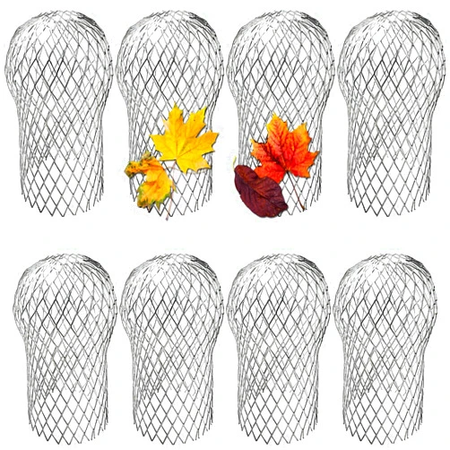 Scorking 8 Pack Gutter Downspout Guard, Downspout Guard Filter Strainer 3.5 Inch Aluminium Expandable Mesh, Gutter Screen Cover Protector Stop Leaf Debris and Rodent Blocking (8)