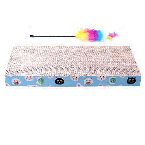 Genrics Fast Life Helper cat Scratching Cardboard, 17.72x8.67x3.54 inches(2 Packs), Corrugated cat Scratching Pads with Double Faced can be Used.