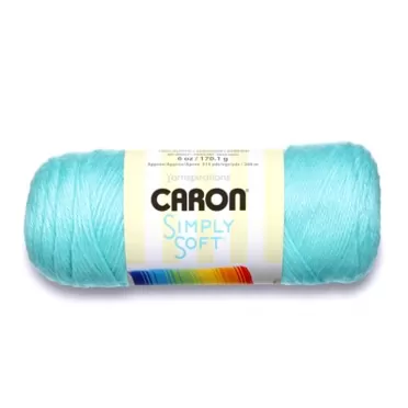 Caron Simply Soft Solids Yarn, 6oz, Gauge 4 Medium, 100% acrylic - Robins Egg - Machine Wash & Dry