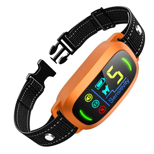 FAFAFROG Dog Bark Collar, Rechargeable Smart Collar, Anti Barking Training Collar with 5 Adjustable Sensitivity Beep Vibration Shock, Bark Collar for Large Medium Small Dogs(Brown)-059