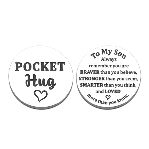 Frvyherz Teen Boys Gifts, Back to School Essentials, Boy Mom Gifts, Son Gifts from Mom Dad, Christmas Stocking Stuffers for Son, Birthday Gifts for Son, Adult Son Gift Ideas, Inspirational Pocket Hug Token