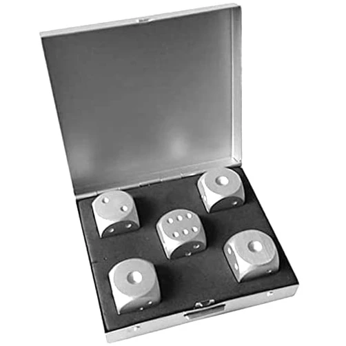 EDCWDTYYEC YDSLZQ Portable Aluminum Alloy Ice Bucket，5pcs Metal Dices Set Whisky Dice Stones Ice Cubes Bucket Keep Wine Chilling Poker Party Dice Set Summer Bucket (Color : Silver-b)