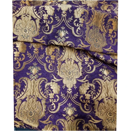 Ad fabric Chenille Baroque Upholstery, Damask Tapestry Chenille Fabric Purple Color. - Upholstery Fabric, 58
