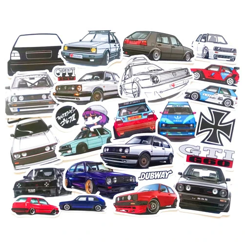 Funfactordesign 22pc Classic Mk2 Golf GTI G60 16v 8v Vinyl Stickers vinyl decal German classic Legend dub legend
