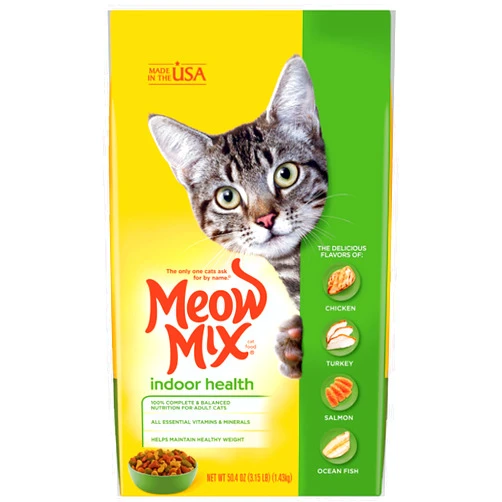 Meow Mix Indoor Formula Dry Cat Food, 3.15 Pound Bag (Pack of 4)