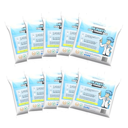 Partymachines Dr.Party Foam Solution - Powder Pack of 10 for 1000+ Gallons of Foam Solution - Most Concentrated Available - Great for Parties