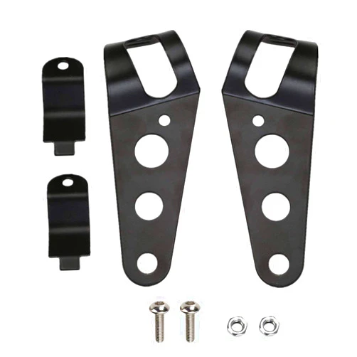 CICMOD OSAN Motorcycle Headlight Mount Brackets 35mm-43mm Fork Ear for Chopper Cafe Racer (Black)