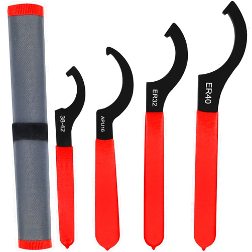 AutoWanderer Tool 4pcs Coilover Spanner Wrench Set Adjustable Shock Wrench Heavy Duty Steel C Spanner for Most Coil Overs Shocks Adjustment and Suspension System
