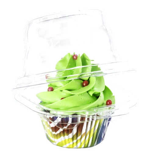 Coolfell Individual Cupcake Container (Pack of 100) - Single Compartment Cupcake Carrier Holder Box - Stackable - Deep Dome - Clear Plastic - BPA-Free