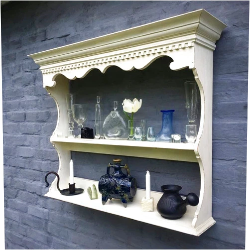 Ecowood Kyiv Plate rack wall mount. 2 Shelf Plate Oak Holder with roof. Shabby Chic Decor. Provincial style. Kitchen Storage. Ecofriendly