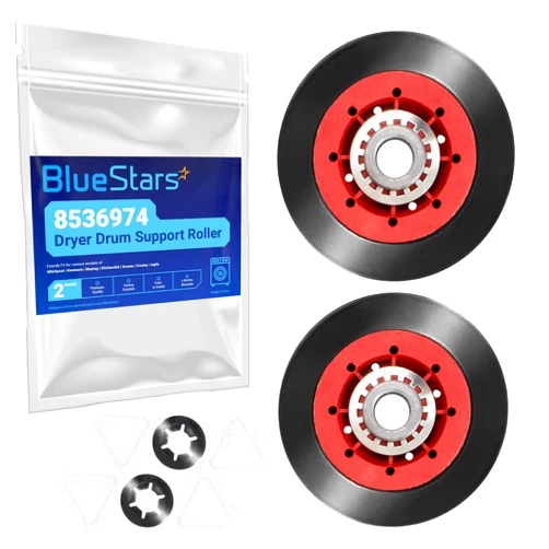BlueStars 8536974 Dryer Drum Support Roller Ultra Durable – Compatible with Whirlpool Kenmore Maytag Dryers - Replaces 8536973 W10314171 W10314173 WPW10314173 PS11752609 - PACK OF 2