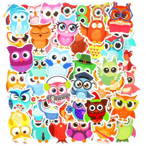 Chinco 160 Pieces Owl Stickers for Kids Waterproof Stickers Owl Wall Decals Wisdom Clever Intelligent Cute Animal Vinyl Stickers for Halloween Water Bottle Laptop Decals Playroom, Classroom