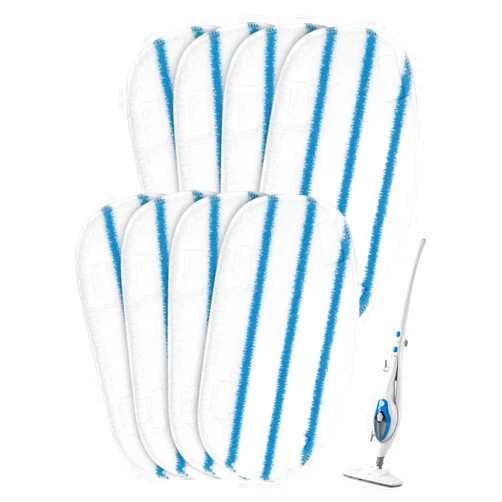 GFRED 8 Pack Pur Steam Mop Pads Compatible with PurSteam ThermaPro 10-in-1 and 211 Steam Mop Cleaner Microfiber Pur Steam Mop Replacement Pad Washable Reusable Steam Mop Pads for Steamer Floor Cleaning