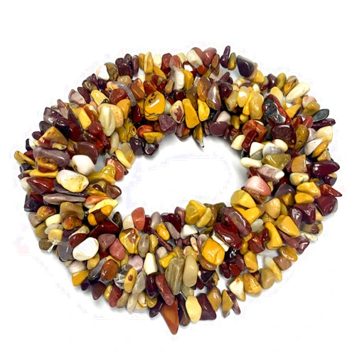 Clearain 31 inches Chip Stone Loose Gemstones Beads Drilled Strand for Jewelry Making (Mookaite Jasper)