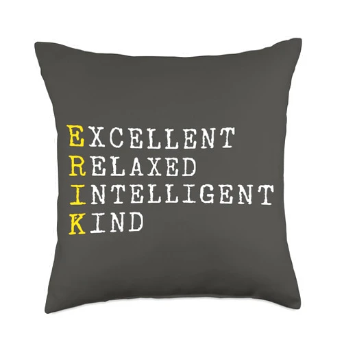 CQ First Name Erik Design for Men and Women Personalized, Name, Boy Man Erik Throw Pillow, 18x18, Multicolor