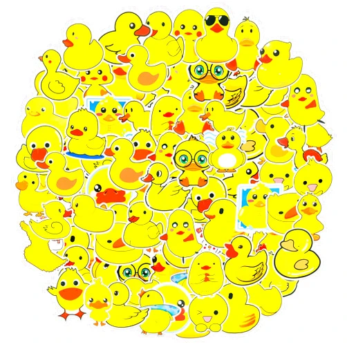 Geyoga 300 Pcs Duck Stickers Cute Yellow Rubber Duck Stickers Waterproof Vinyls Stickers Decal Gifts Water Bottles Sticker for Kids Party Favors Bags Laptop Luggage Phone Stickers