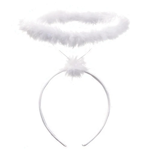 Funcredible Angel Halo Headband - White Feather Halo Crown - Angel Halo Headpiece - Angel Costume Accessories for Adults, Teens and Kids