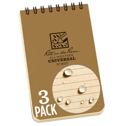 Rite in the Rain Weatherproof Top Spiral Notebooks, 3
