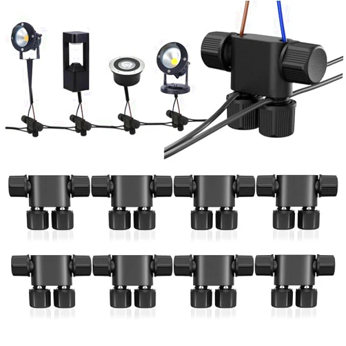 NETEHA 8 Pack Low Voltage Wire Connectors, 12-20 Gauge Landscape Light Cable Connector for Landscape Lighting, Garden Pathway Lights, Outdoor LED Lights