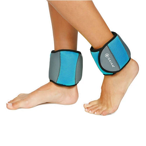 Gaiam Ankle Weights Strength Training Weight Sets For Women & Men With Adjustable Straps - Walking, Running, Pilates, Yoga, Dance, Aerobics, Cardio Exercises (5lb & 10 Pound Sets)