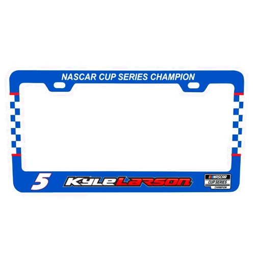 Generic R and R Imports Kyle Larson # 5 NASCAR Cup Series 2021 Champion Metal License Plate Frame, Blue
